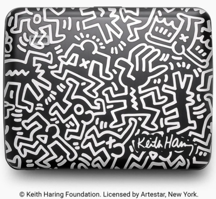 PORTE CARTES SMART CASE OSLO LARGE IMPRIMÉ KEITH HARING WHITE ÖGON DESIGN