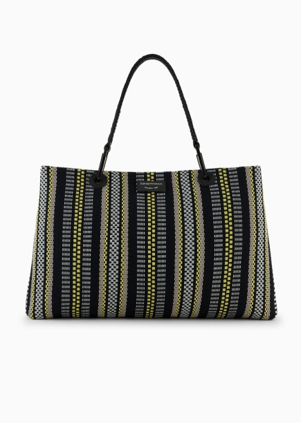GRAND SAC CABAS TRESSÉ MULTICOLORE NOIR MYEA BAG EMPORIO ARMANI
