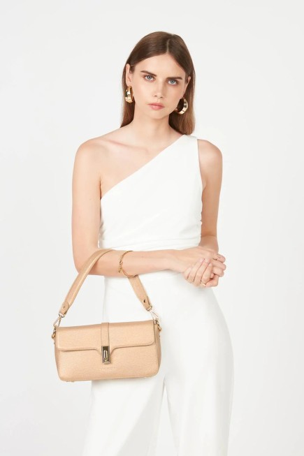 SAC BAGUETTE MILANO HORIZON BEIGE FONCÉ LANCASTER