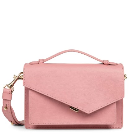 SAC TROTTEUR VIEUX ROSE (Sydney) LANCASTER X ZOÉ EN CUIR DE VACHETTE RECYCLÉ