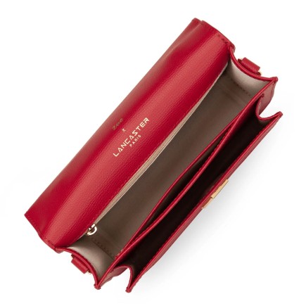 SAC TROTTEUR ROUGE (Brisbane) LANCASTER X ZOÉ EN CUIR DE VACHETTE RECYCLÉ