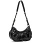 SAC DEMI LUNE RÉTRO & GLAM NOIR LANCASTER