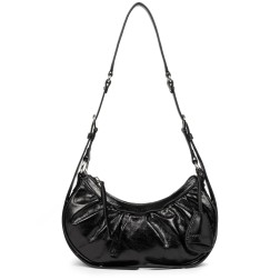 SAC DEMI LUNE RÉTRO & GLAM NOIR LANCASTER