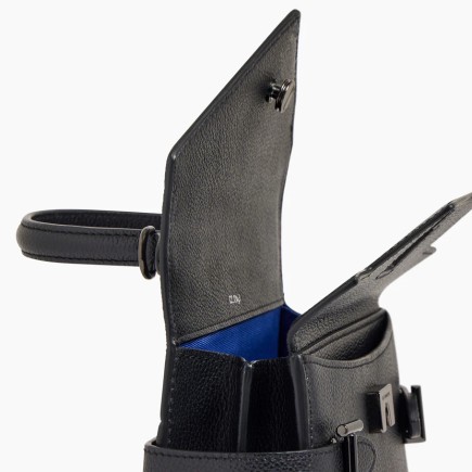 PETIT SAC À MAIN DOUBLE RABAT ÉMILIE NOIR LE TANNEUR