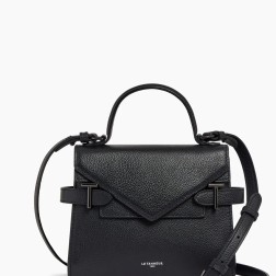 PETIT SAC À MAIN DOUBLE RABAT ÉMILIE NOIR LE TANNEUR