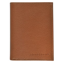 LONGCHAMP LE FOULONNÉ PORTEFEUILLE VERTICAL ZIPPÉ EUROPÉEN CARAMEL