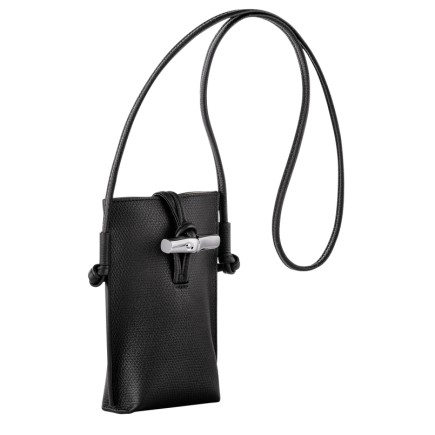 LONGCHAMP LE ROSEAU ÉTUI TÉLÉPHONE NOIR