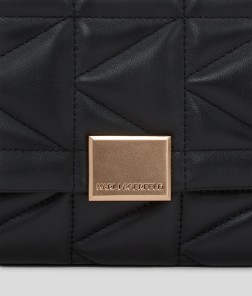 SAC BANDOULIÈRE AVEC ANSE SUPÉRIEURE K/KUILT NOIR KL