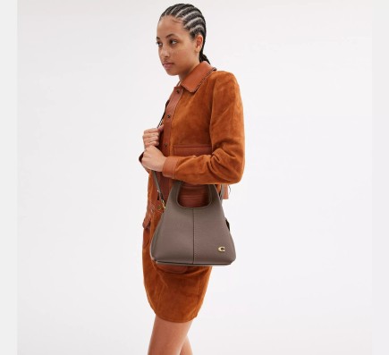 SAC ÉPAULE LANA ÉMAIL PIERRE SOMBRE COACH