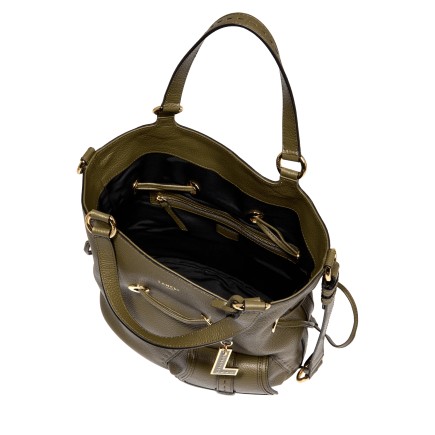 SAC SEAU M PREMIER FLIRT KAKI FONCÉ LANCEL