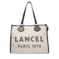 SAC CABAS ZIPPÉ L LANCEL TOTE NATUREL ET NOIR SAC CABAS ZIPPÉ L LANCEL TOTE NATUREL ET NOIR