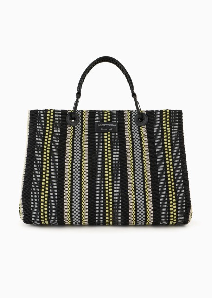 SAC CABAS TRESSÉ MULTICOLORE NOIR MYEA BAG EMPORIO ARMANI