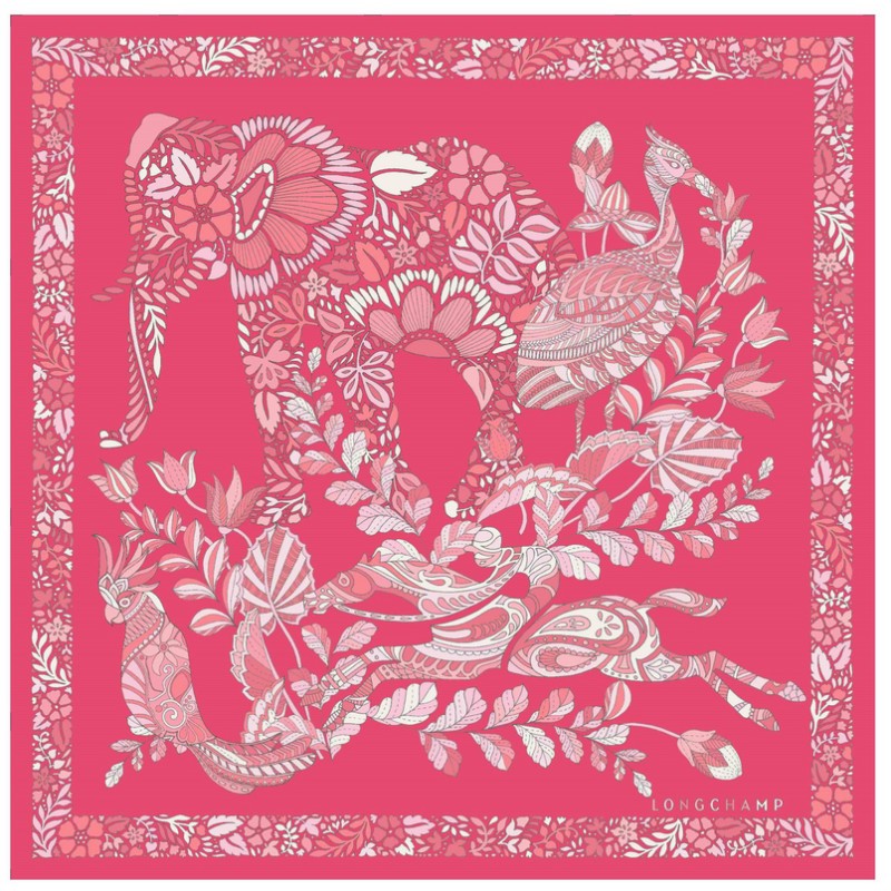 CARRÉ DE SOIE 50CM FORÊT LONGCHAMP PINK CARRÉ DE SOIE 50CM FORÊT LONGCHAMP PINK