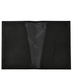LONGCHAMP LE FOULONNÉ ÉTUI PASSEPORT NOIR