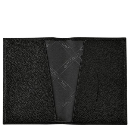 LONGCHAMP LE FOULONNÉ ÉTUI PASSEPORT NOIR