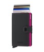PORTE CARTES MINIWALLET MATTE NOIR & FUCHSIA SECRID