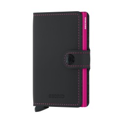 PORTE CARTES MINIWALLET MATTE NOIR & FUCHSIA SECRID