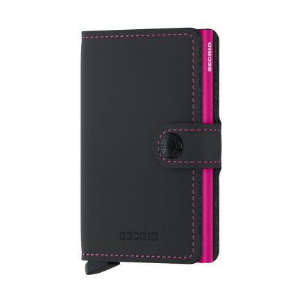PORTE CARTES MINIWALLET MATTE NOIR & FUCHSIA SECRID