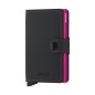 PORTE CARTES MINIWALLET MATTE NOIR & FUCHSIA SECRID