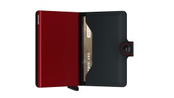 PORTE CARTES MINIWALLET MATTE NOIR/ROUGE SECRID