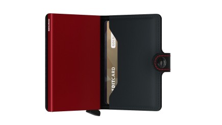 PORTE CARTES MINIWALLET MATTE NOIR/ROUGE SECRID