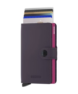 PORTE CARTES MINIWALLET MATTE VIOLET FONCÉ & FUCHSIA SECRID