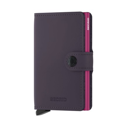 PORTE CARTES MINIWALLET MATTE VIOLET FONCÉ & FUCHSIA SECRID
