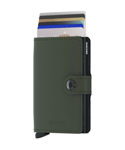 PORTE CARTES MINIWALLET MATTE VERT & NOIR SECRID