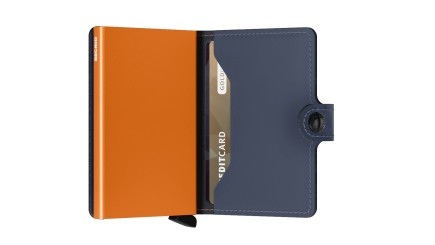 PORTE CARTES MINIWALLET MATTE BLEU NUIT & ORANGE SECRID