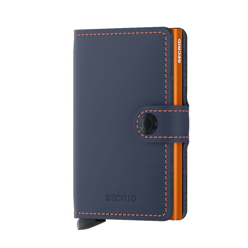 PORTE CARTES MINIWALLET MATTE BLEU NUIT & ORANGE SECRID PORTE CARTES MINIWALLET MATTE BLEU NUIT & ORANGE SECRID