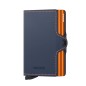 PORTE CARTES TWINWALLET MATTE BLEU NUIT & ORANGE SECRID
