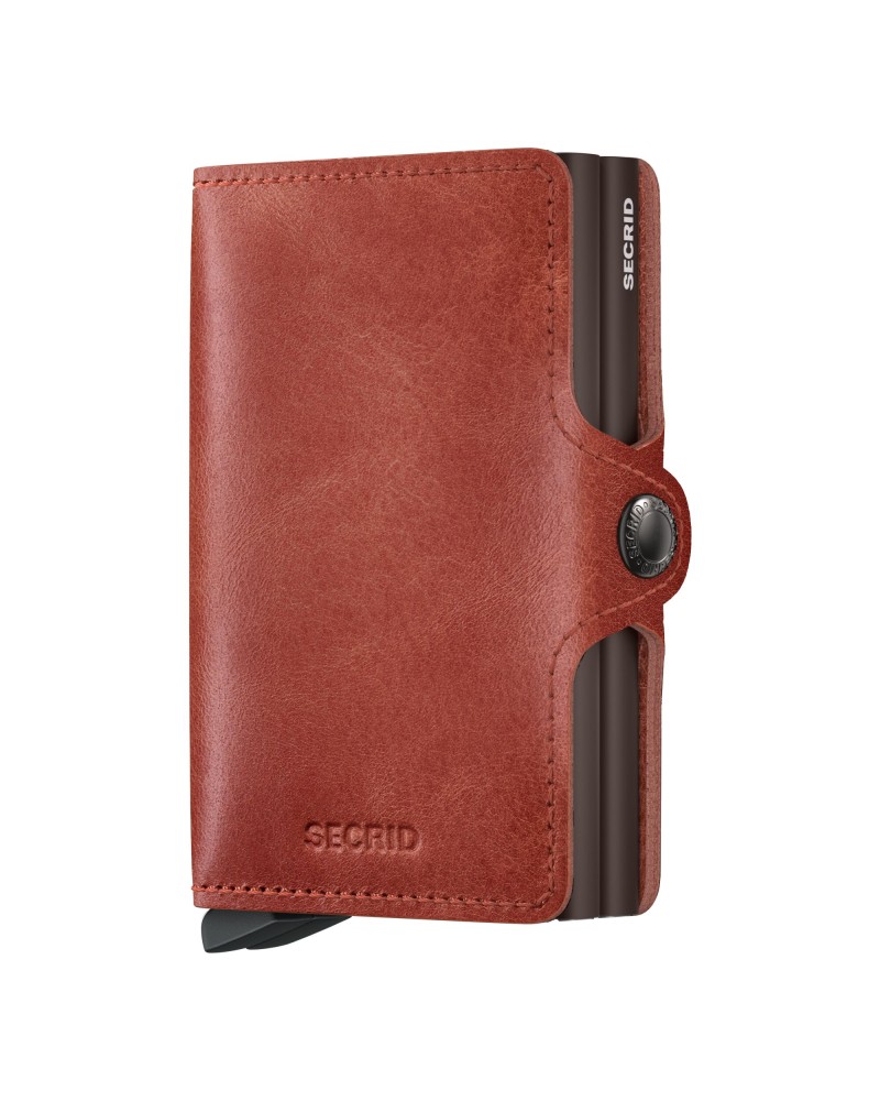 PORTE CARTES TWINWALLET VINTAGE ORANGE & BRUN SECRID PORTE CARTES TWINWALLET VINTAGE ORANGE & BRUN SECRID