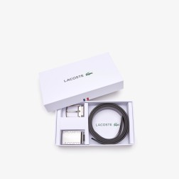 COFFRET CEINTURE RÉVERSIBLE NOIR ET MARRON LACOSTE