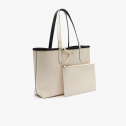 SAC SHOPPING ANNA RÉVERSIBLE NOIR FARINE LACOSTE
