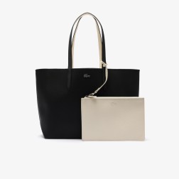 SAC SHOPPING ANNA RÉVERSIBLE NOIR FARINE LACOSTE