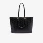 SAC CABAS MAHEKI EN CUIR EMBOSSÉ NOIR LACOSTE