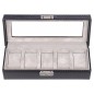 COFFRET POUR 5 MONTRES CARVON EN CUIR NOIR SACHER COFFRET POUR 5 MONTRES CARVON EN CUIR NOIR SACHER