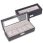 COFFRET POUR 5 MONTRES CARVON EN CUIR NOIR SACHER COFFRET POUR 5 MONTRES CARVON EN CUIR NOIR SACHER
