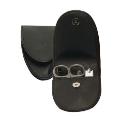 TROUSSE DE MANUCURE 3 PIÈCES NAPPA EN CUIR NOIR WINDROSE