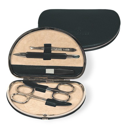 TROUSSE DE MANUCURE 5 PIÈCES BELUGA EN CUIR NOIR WINDROSE