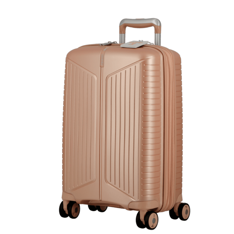 VALISE VERTICALE A ROULETTES CABINE ÉVAÉ 55 cm ROSE PÂLE JUMP
