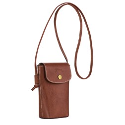 LONGCHAMP ÉPURE POCHETTE TÉLÉPHONE AVEC CORDON BRUN