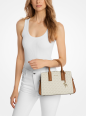 PETIT SAC PORTÉ MAIN AVEC LOGO LAILA VANILLE/NOISETTE MK