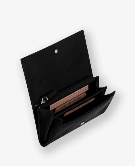 GRAND PORTE MONNAIE THÉMIS MEDIUM BAROUDEUSE NOIR FOURÉS
