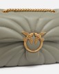 GRAND SAC PORTÉ ÉPAULE CLASSIC LOVE BAG PUFF BUTTERFLY VERT SAUGE/DORÉ PINKO
