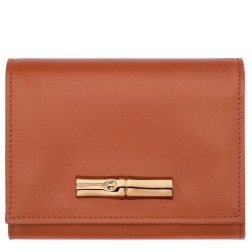 LONGCHAMP LE ROSEAU SLEEK PORTEFEUILLE COMPACT ÉCORCE