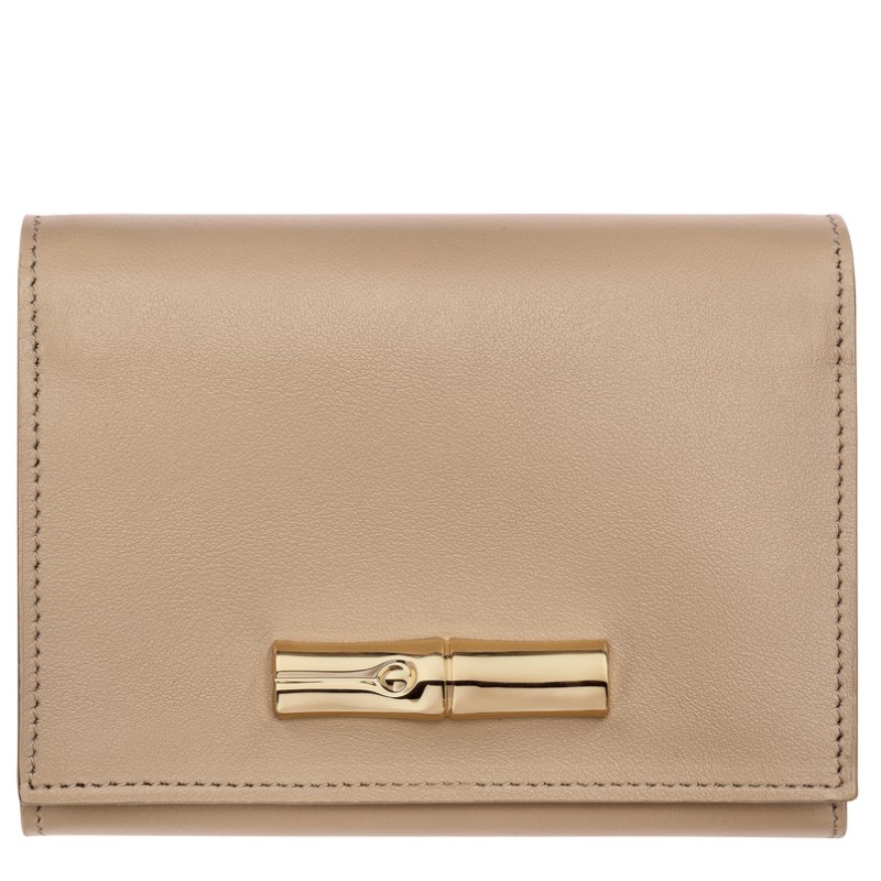 LONGCHAMP LE ROSEAU SLEEK PORTEFEUILLE COMPACT RACINE