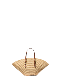 PETIT CABAS ISA EN PAILLE CROCHETÉ À LA MAIN NATUREL/LUGGAGE MK
