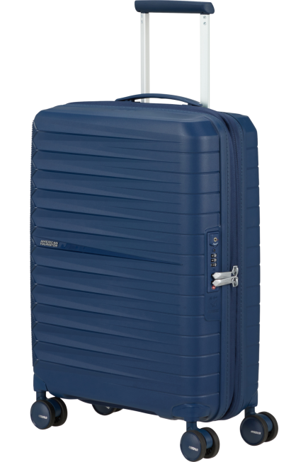 VALISE CABINE FASTFORWARD BLEU MARINE FLASH AMERICAN TOURISTER