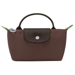 LONGCHAMP LE PLIAGE GREEN TROUSSE COSMÉTIQUE AVEC POIGNÉE MOKA